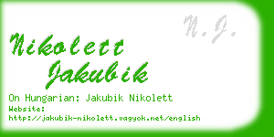 nikolett jakubik business card